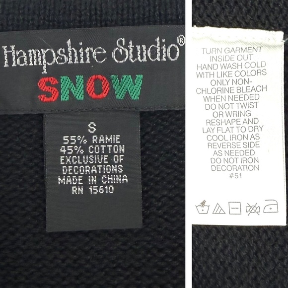 Hampshire Studio Snow Embellished Snowflake Christmas Sweater Vest Size Small - Picture 9 of 9